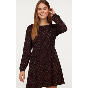REFORMATION | Red Hearts On a Black Babydoll Angie Mini Dress Sz. Small